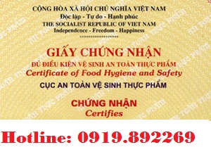 GIẤY PHÉP VỆ SINH AN TOÀN THỰC PHẨM TẠI NGHỆ AN