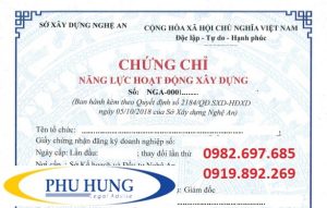 Chứng chỉ năng lực hoạt động xây dựng Nghệ An