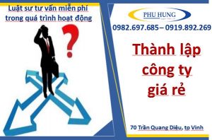 Thành lập công ty giá rẻ tại Nghệ An