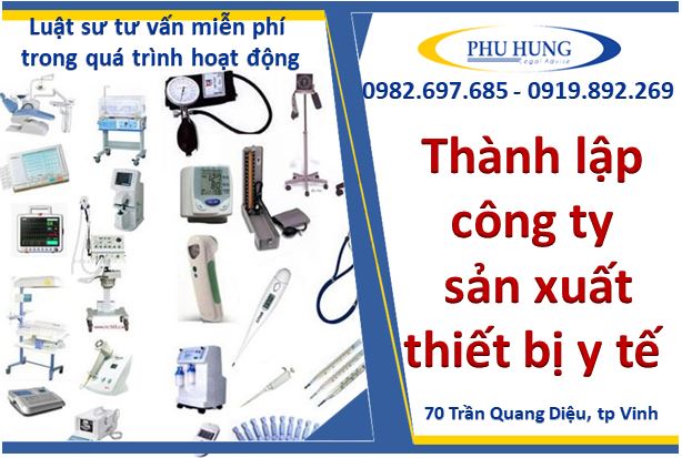 Thành lập công ty kinh doanh thiết bị y tế tại Nghệ An