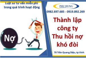 Thành lập công ty thu hồi nợ tại nghệ an